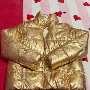 OLD NAVY GOLD WOMENS PUFFER